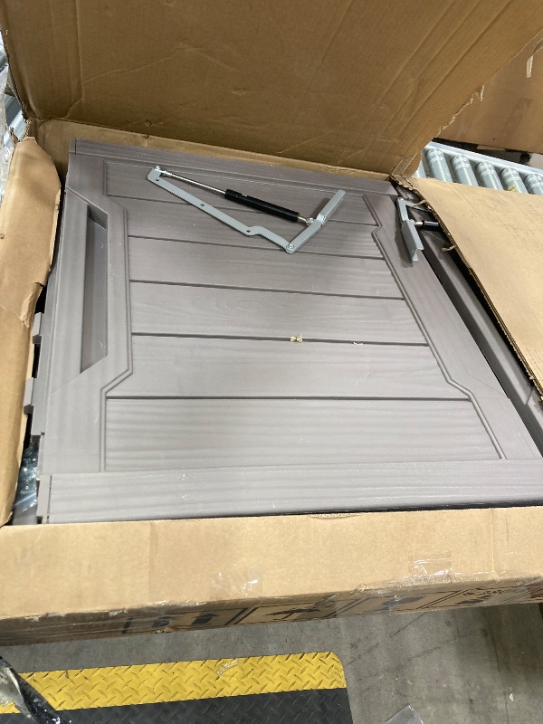 Photo 1 of ****PARTS ONLY*****JYQAQA 6x4 FT Outdoor Garden Storage Shed,Waterproof Metal Garden Sheds with Lockable Double Door,Weather Resistant Steel Tool Storage House Shed for,Garden,Patio,Lawn Gray