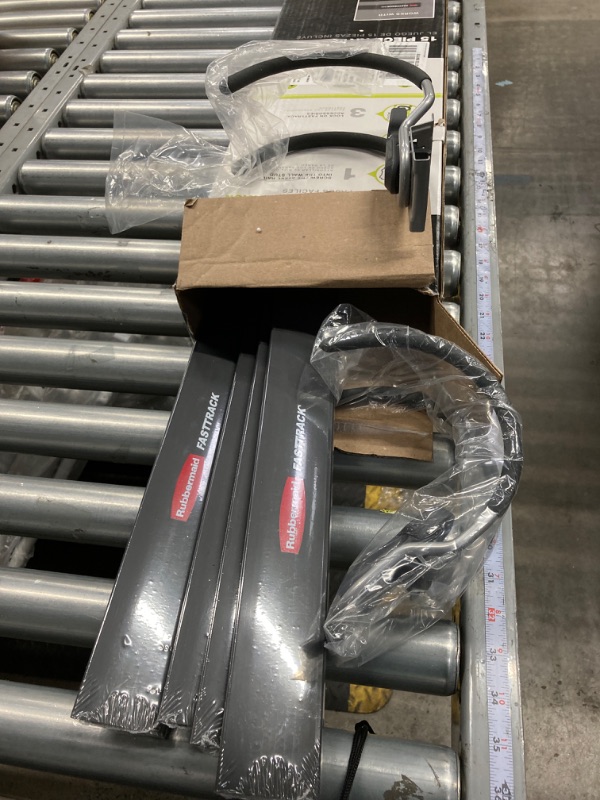 Photo 1 of Rubbermaid 15-Piece FastTrack Garage Wall-Mounted Storage Kit, 4 Rails and 11 Hooks, for Home/House/Tool/Sports/Equipment/Utility Purposes