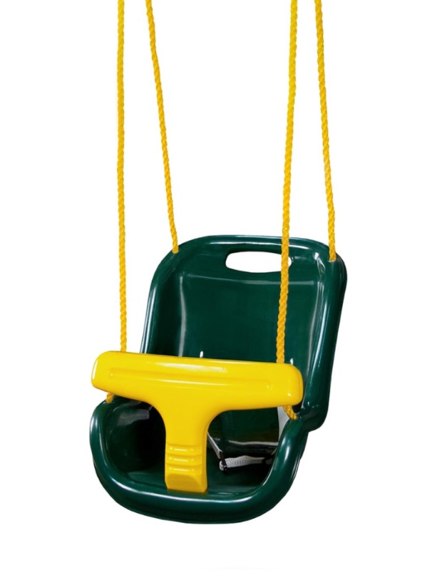 Photo 1 of 
Gorilla Playsets 04-0032-G High Back Plastic Infant Swing with Yellow T Bar & Rope, Green