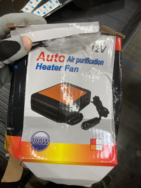 Photo 1 of 12V 200W Car Heater,Portable Car Heater Defroster Fans, 2 in 1 Heating & Cooling Fast Heating Defrost Defogger with Plug in Cigarette Lighter, Window Defroster for Car, SUV, Jeeps, Trucks (Orange)