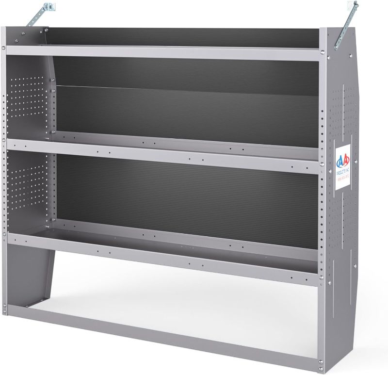 Photo 1 of AA Products Inc. SH-4605 Steel Low/Mid/High Roof Van Shelving Storage System Fits Transit, GM, NV, Promaster, Sprinter and Metris, Contoured Shelving Unit, 52" W x 46" H x 13" D
