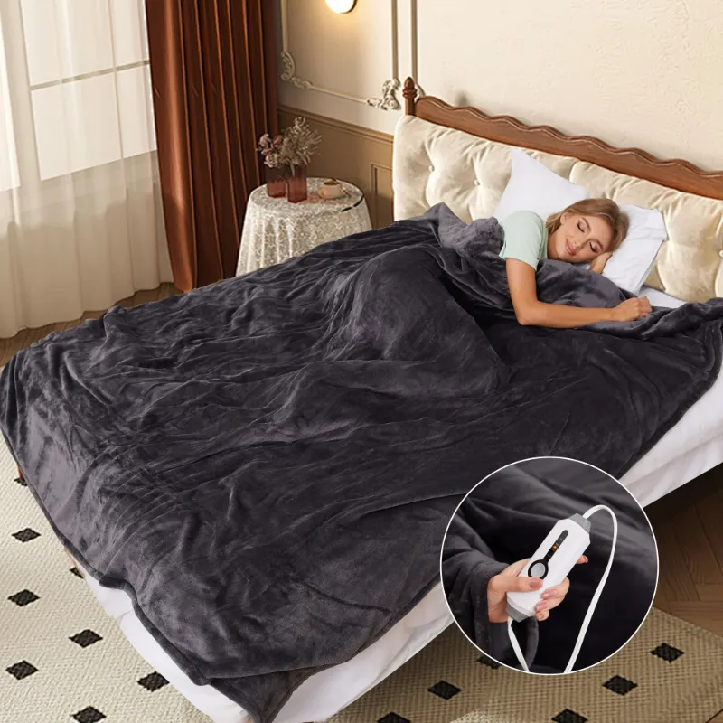 Photo 1 of ***DOES NOT GET HOT***   GONUES Electric Blanket 72"x 84" Full Size Soft Warm Flannel Fast Heating Blanket, 4 Fast Heating Levels & 10H Auto off-Dark Grey
