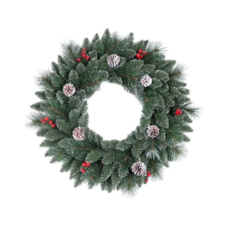 Photo 1 of 



BRINGSTAR
Bringstar 24 Inches Artificial Christmas Wreath for Front Door with Pine Needles, Pinecones, Red Berries