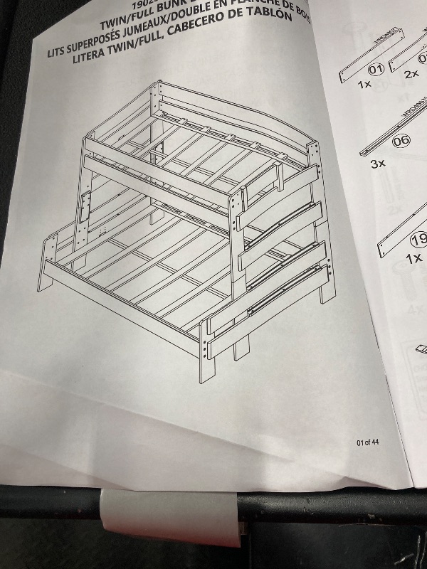 Photo 4 of ****BOX 1 OF 2/INCOMPLETE SET****Max & Lily Bunk Bed, Twin-Over-Full Bed Frame For Kids, Solid Wood Bunk Bed for Kids, No Box Spring Needed, Driftwood