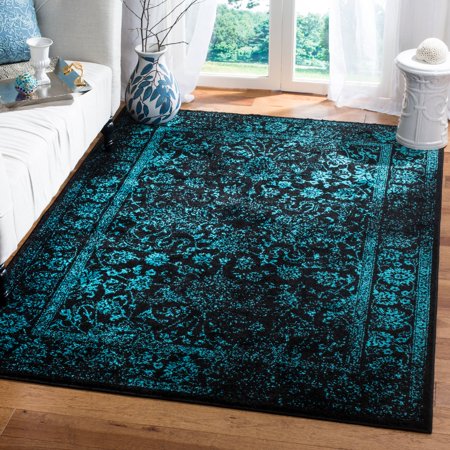 Photo 1 of Adirondack Black/Teal 8 Ft. X 10 Ft. Area Rug
