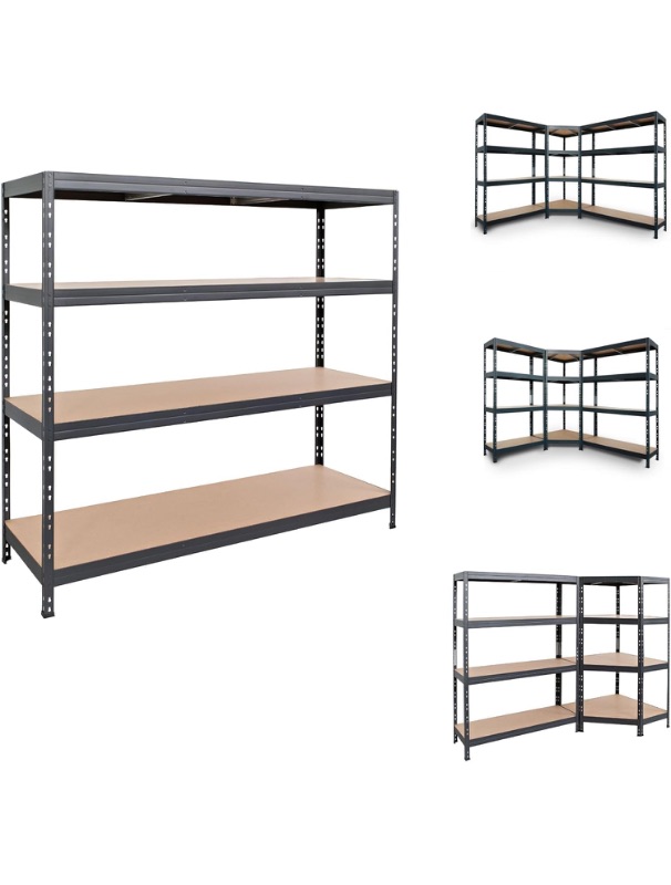 Photo 1 of 2400-Lb. Capacity, 71in.H x 60in.W x 18in.D Rivet Shelving Unit, Or Assemble as 2 Benches, Ea. 35 1/2in.H x 120in.L x 18in.D, Matte Dark Gray, Model# Garage 60/18 600 Lbs.