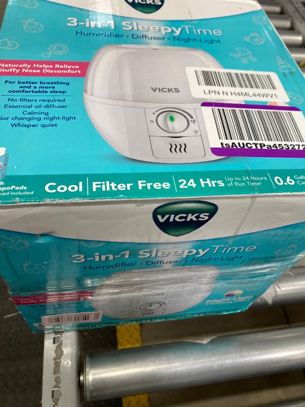 Photo 1 of 3-in-1 Sleepy Time Ultrasonic Humidifier & Essential Oil Diffuser