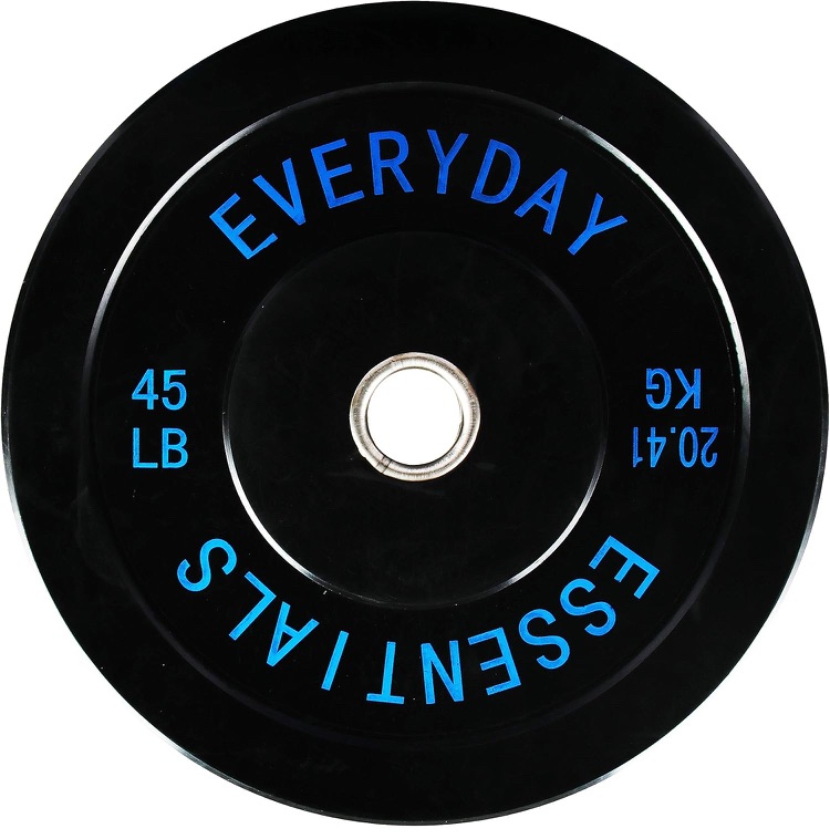Photo 1 of BalanceFrom Olympic Bumper Plate Weight Plate with Steel Hub, Black, 45 lbs Single