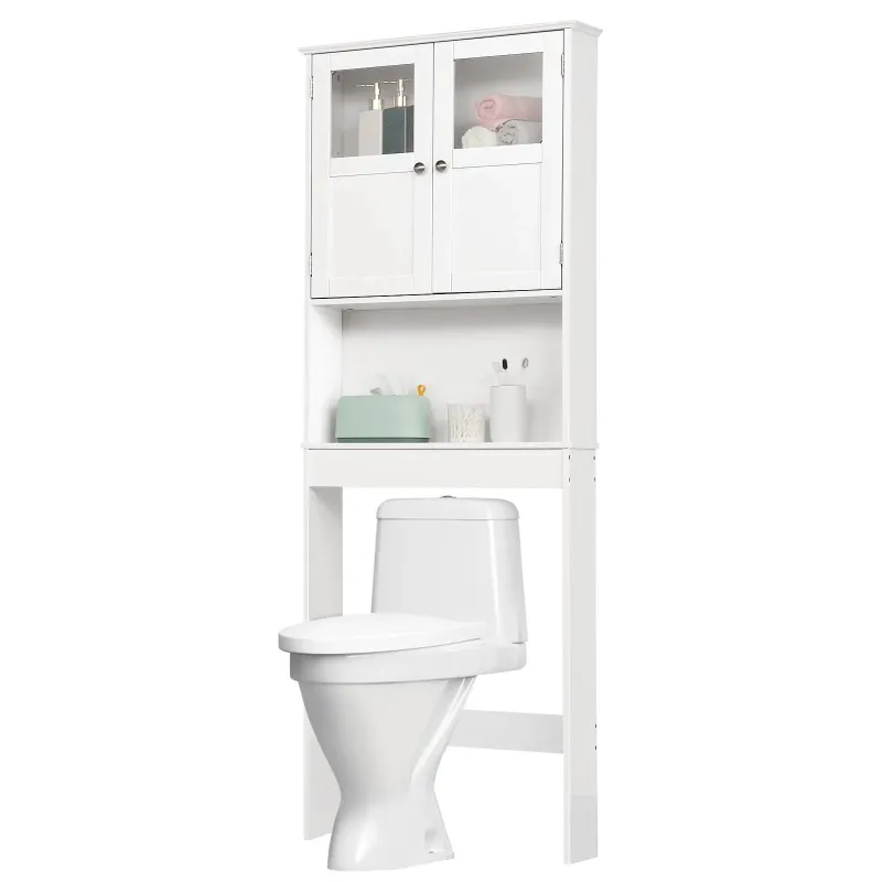 Photo 1 of ***PARTS ONLY****Ktaxon Over the Toilet Bathroom Storage Cabinet with 2 Doors & 3 Storage Shelves Space Saver, White
