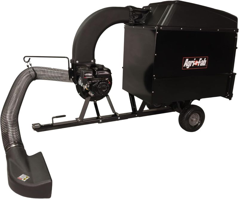 Photo 1 of Agri-Fab 45-0631 Large Capacity 32 CU FT Hard Top Mow- N-Vac, Tow Behind Lawn Vacuum, Leaf Vacuum, Gas Powered, Easy Foot Pedal Dumping