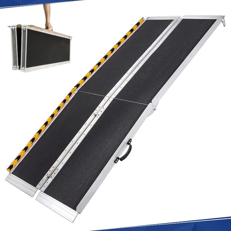 Photo 1 of 
PENSUN 7FT Wheelchair Ramp, 84" L x 29" W Threshold Ramps, Non-Skid Portable Foldable Wheelchair Ramps for Steps, Lightweight with Handle, for Home, Stairs, Doorways, Curbs / 600lbs Capacity (7FT)