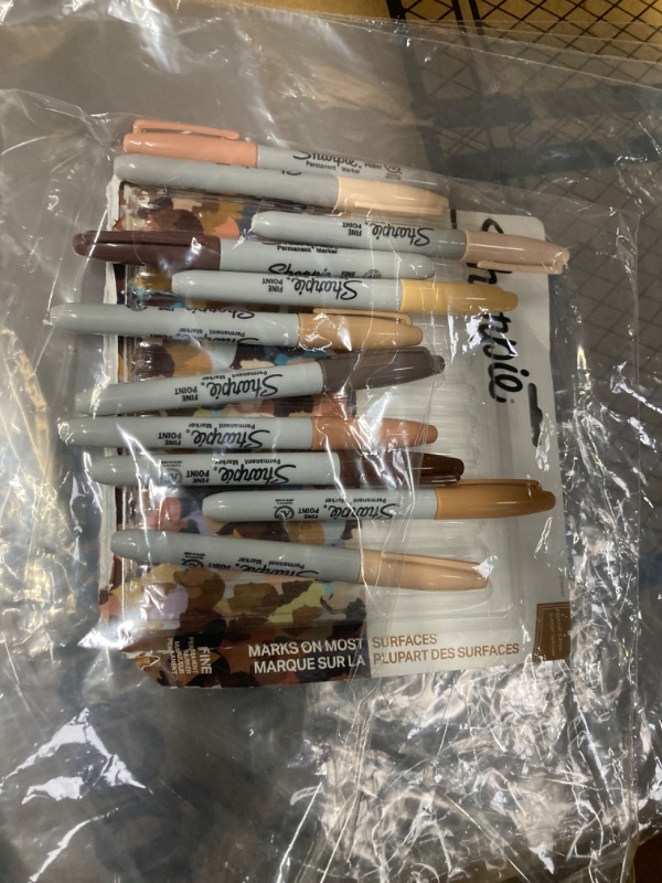 Photo 1 of SHARPIE Permanent Markers, Portrait Colors Skin Tone Markers Set, Fine Tip Markers, Art Markers, Sketch Markers, Assorted, 12 Count