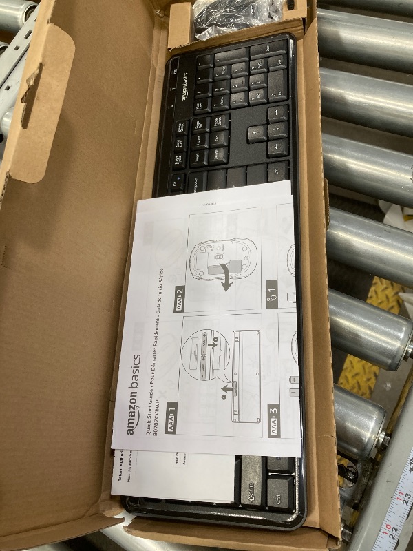 Photo 1 of Amazon Basics 2.4GHz Wireless Computer Keyboard and Mouse Combo, Quiet and Compact US Layout (QWERTY), Black