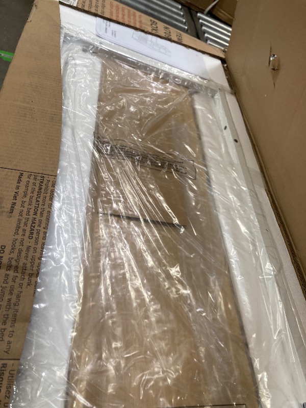 Photo 1 of ****BOX 2 OF 2 ONLY/INCOMPLETE SET****Metal Twin Size Loft Bed with Desk and Stairs,Heavy Duty Loft Bed Frame with Wardrobe and LED Lights,Loft Bed Twin Size with Storage Shelves for Kids,Teens,Adults,Space Saving,White