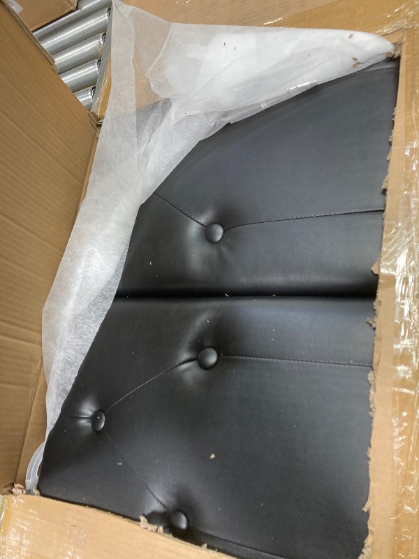 Photo 1 of ***parts only*** YITAHOME King Size Floating Bed Frame with LED Lights & USB & Type-C, RGB Platform Bed with Button Tufted Headboard, PU Upholstered Platform Bed Frame with Bag, No Box Spring Needed, Noise Free, Black **stock photo is for reference only, 