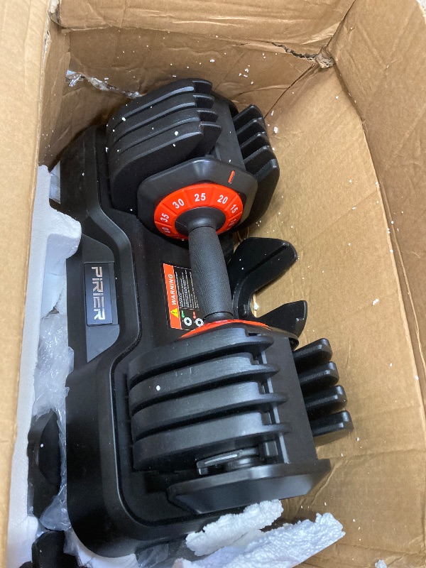 Photo 1 of Adjustable Dumbbell 55LB Single Dumbbell with 10 Weight Options, Anti-Slip Metal Handle for Home Gym Fitness *missing pieces see notes 