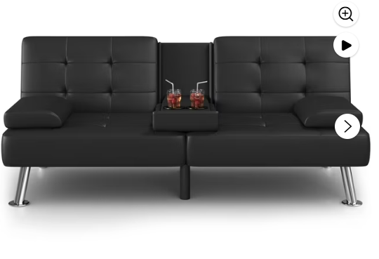 Photo 1 of ***THIS IS ONLY ONE CUSHION*****Homall Futon Sofa Bed Faux Leather Couch Modern Convertible Folding Recliner with 2 Cup Holders
