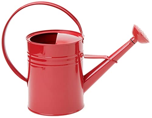 Photo 1 of 8583e Xr Oval Enameled Galvanized Heavy Gauge Steel 1-Gallon Watering Can with Screw on Nozzle, Red