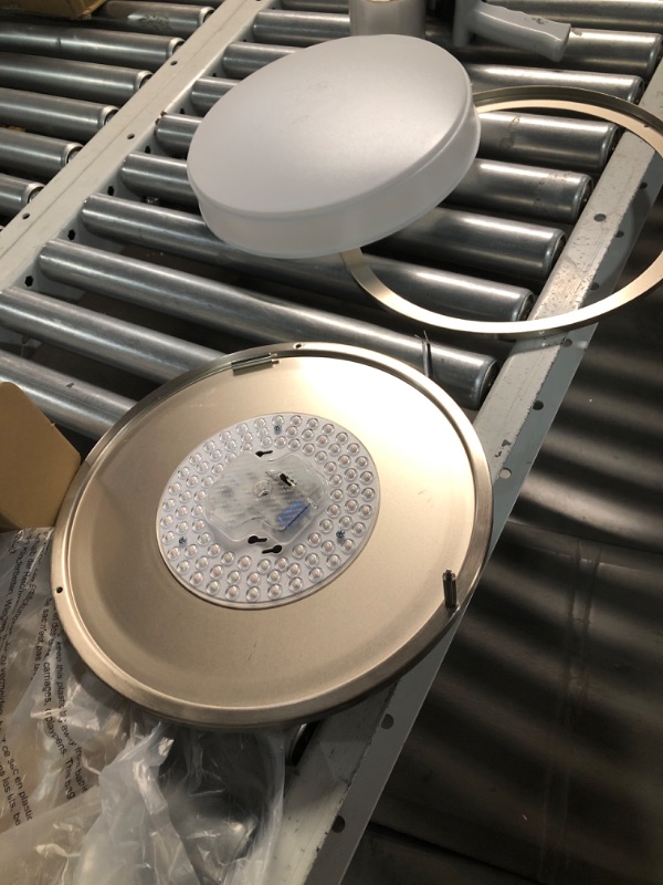 Photo 1 of ***(NO RETURNS OR REFUNDS/ FOR PARTS ONLY/ NON FUNCTIONAL)***
*only 1 light* 36W LED Ceiling Lights for Bedroom Kitchen, 3600lm Super Bright, Dimmable Flush Mount Light Fixtures 6500K/5000K/4000K/3000K/2700K Adjusted Modern Lamps 2PACK, 13 Inch, Nickle