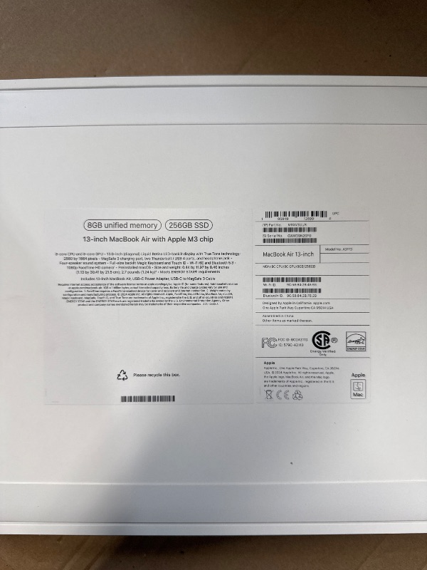 Photo 1 of ***FACTORY SEALED***
Apple 2024 MacBook Air 13-inch Laptop with M3 chip: Built for Apple Intelligence, 13.6-inch Liquid Retina Display, 8GB Unified Memory, 256GB SSD Storage, Backlit Keyboard, Touch ID; Midnight