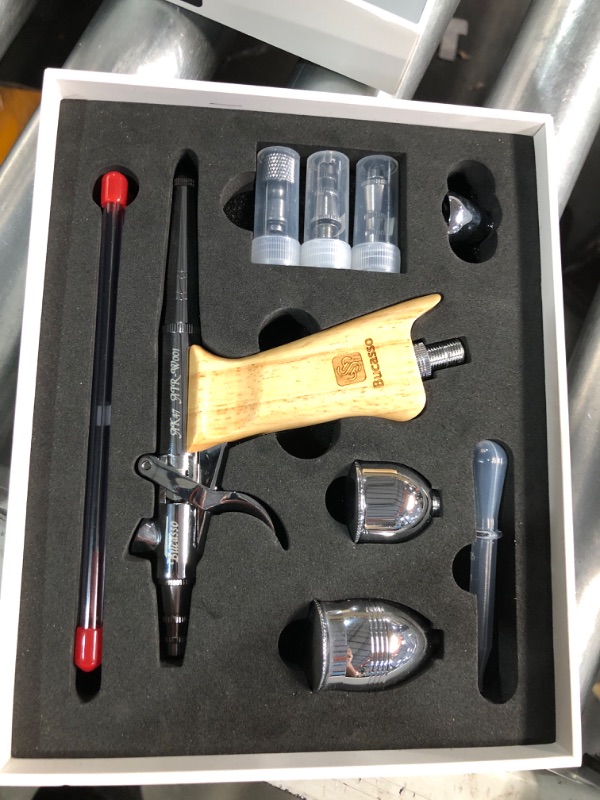 Photo 1 of ***(no returns or refunds/ for parts only/ non functional)***
Bucasso Airbrush Guns for Painting, Double Action Trigger Airbrush Kit with 0.3mm/0.5mm/0.8mm Needles/Nozzle Sets, Replaceable Fluid Cup, Airbrush Spray Set for Painting Nails Cake Tattoo