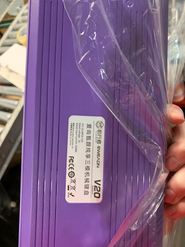 Photo 1 of ***FACTORY SEALED*** EWEADN V20 Typewriter Keyboard Wireless, 104 Keys Typewriter Style Mechanical with White Backlit, Media Knob, Pink Switch 2.4G/Bluetooth/USB-C Wired Retro Full Size Keyboard for Windows/Mac/PC-Purple