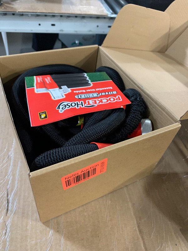 Photo 1 of (Damaged)(sold for parts)Pocket Hose Silver Bullet 2.0 Expandable Garden Hose 75-FT with Turbo Shot Nozzle, AS-SEEN-ON-TV, Lead-Free, Solid Aluminum Connectors, Easy On/Off Valve, Kink-Free, Leak-Proof