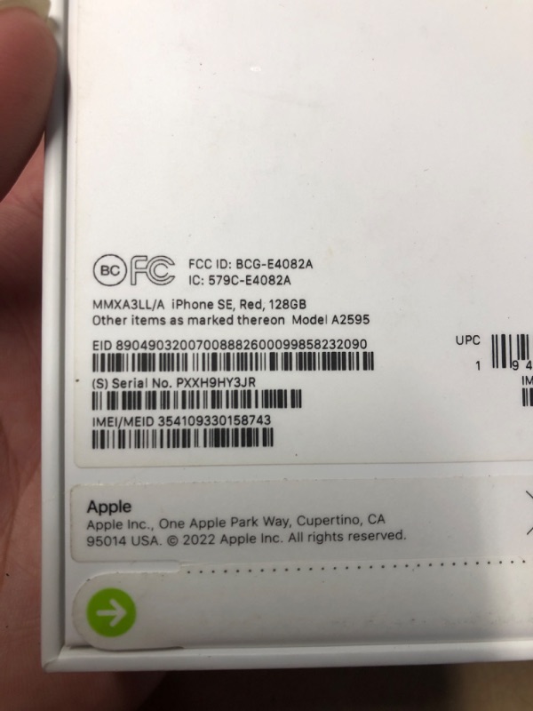 Photo 1 of ***SEE NOTES*** 
2022 Apple iPhone SE (128 GB, (Product) RED) [Locked] + Carrier Subscription