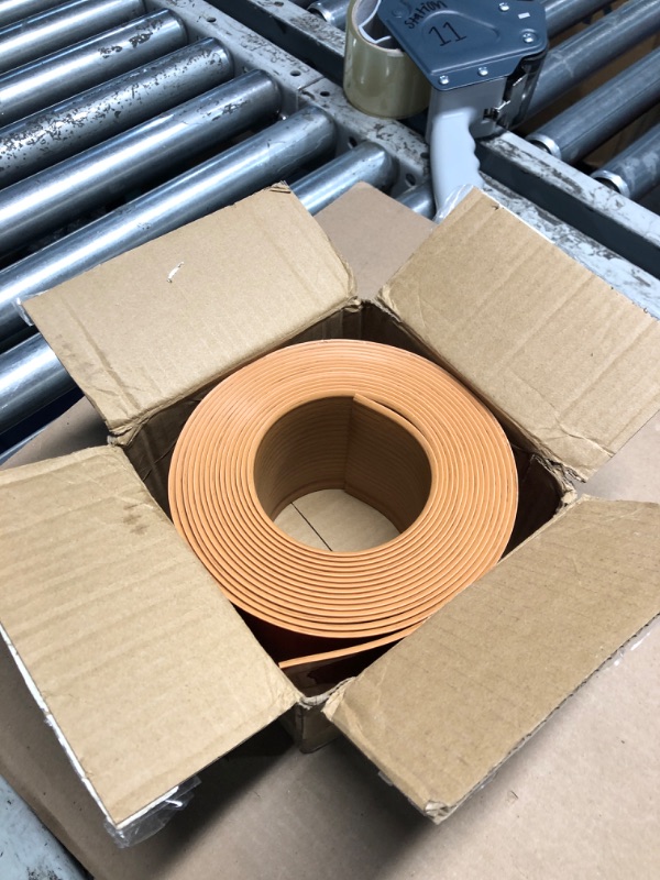 Photo 1 of Flexible Baseboard Molding Trim, 4 Inch Self-Adhesive Vinyl Wall Base, Peel and Stick Cove Base, Rubber Wall Base, Baseboard Moulding Trim (20Ft, Yellow Oak)