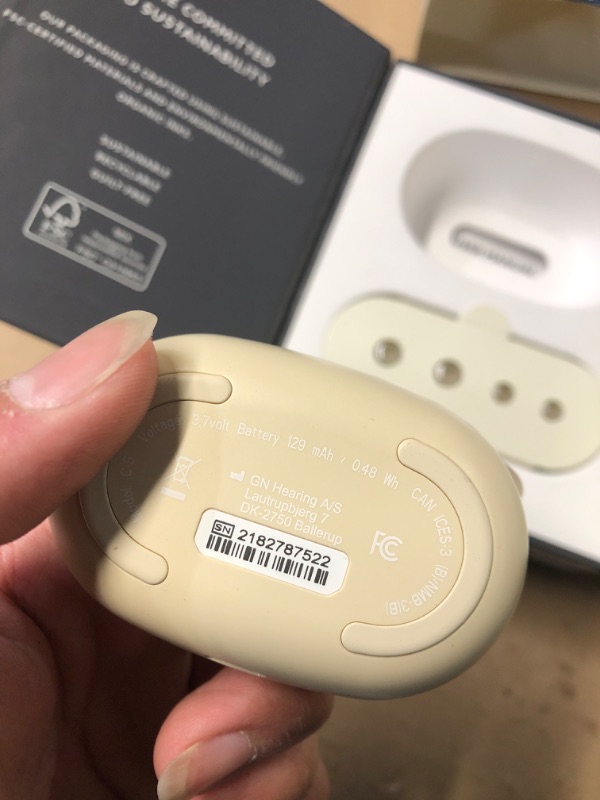Photo 1 of Jabra Enhance Plus Self-Fitting OTC Rechargeable Hearing Aids for Advanced Hearing Enhancement, Music and Calls – (Incompatible with Android) 4 Mics and Powerful Speakers, Made for iPhone – Gold Beige