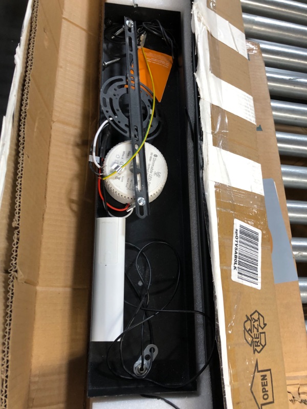 Photo 1 of 70" LED Linear Pendant Light Fixtures, 25W Dimmable Pool Table Light with Remote, Modern Island Lights for Kitchen Dining Room Living Room Office Bar, 3000k-6000k, Black