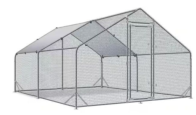 Photo 1 of 10 ft. L x 13 ft. W x 6.4 ft. H Large Walk-in Metal Poultry Cage, Waterproof and UV Resistant, Spire Top
****MOST LIKELY INCOMPLETE****
