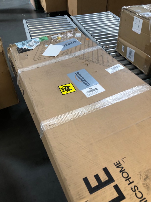 Photo 1 of ***FINAL SALE/MISSING PIECES/PARTS ONLY ITEM*** VASAGLE Queen Size Floating Bed Frame with LED Lights, Queen Bed Frame with Charging Station, Tufted Storage Headboard, Upholstered Platform Bed Frame, No Box Spring Needed, Light Gray URMB851G01