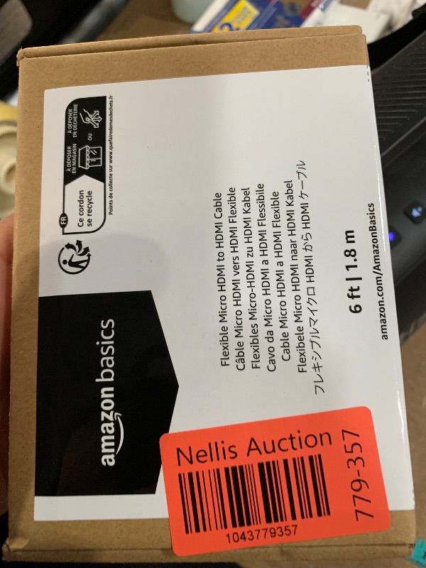 Photo 1 of Amazon Basics Micro HDMI to HDMI Display Cable, 18Gbps High-Speed, 4K@60Hz, 2160p, 48-Bit Color, Ethernet Ready, 6 Foot, Black