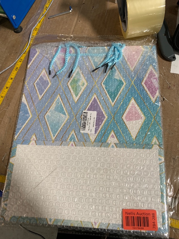 Photo 1 of ** Stock photo reference only** KEYYOOMY Teal Blue Gift Bags with Handles, Square Body Wide Bottom Kraft Paper Gift Bags Party Favor Bags for Wedding Birthday Christmas Shopping Business (10CT, 8x8x4 in, Teal Blue)