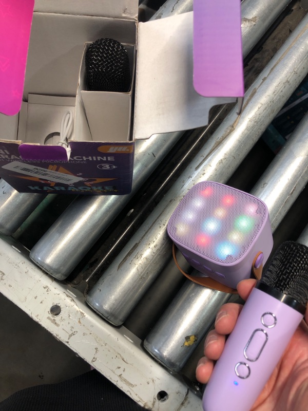 Photo 1 of (One microphone doesn’t work) YLL Mini Kids Karaoke Machine with 2 Microphones, Karaoke Gifts for Girls Ages 3, 4, 5, 6, 7, 8, 9, 10, 12 +Year Old, 4-12 Years Old Birthday Toy Easter Gift for Girls Boys (Purple)