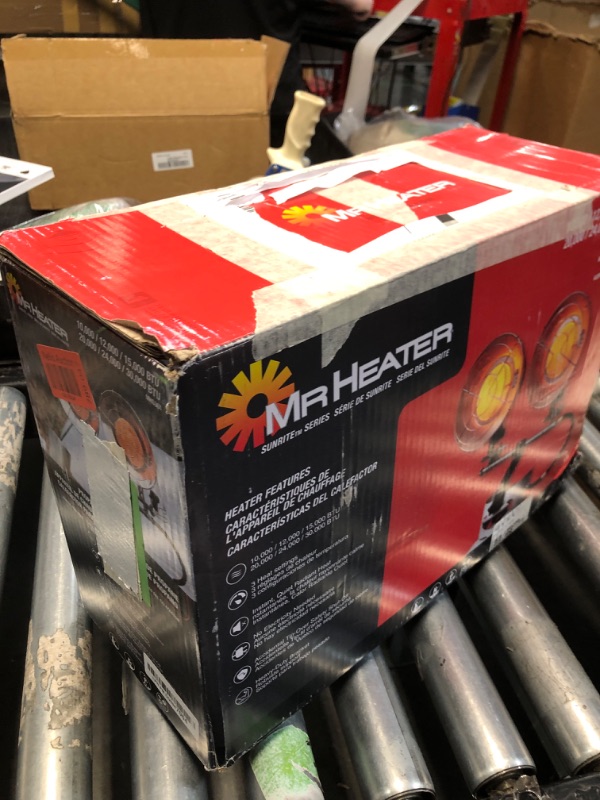 Photo 1 of ***(MISSING MOUNTING BRACKETS)***
Mr. Heater, MH30T Double Tank Top Outdoor Propane Heater (Propane Cylinder not Included)