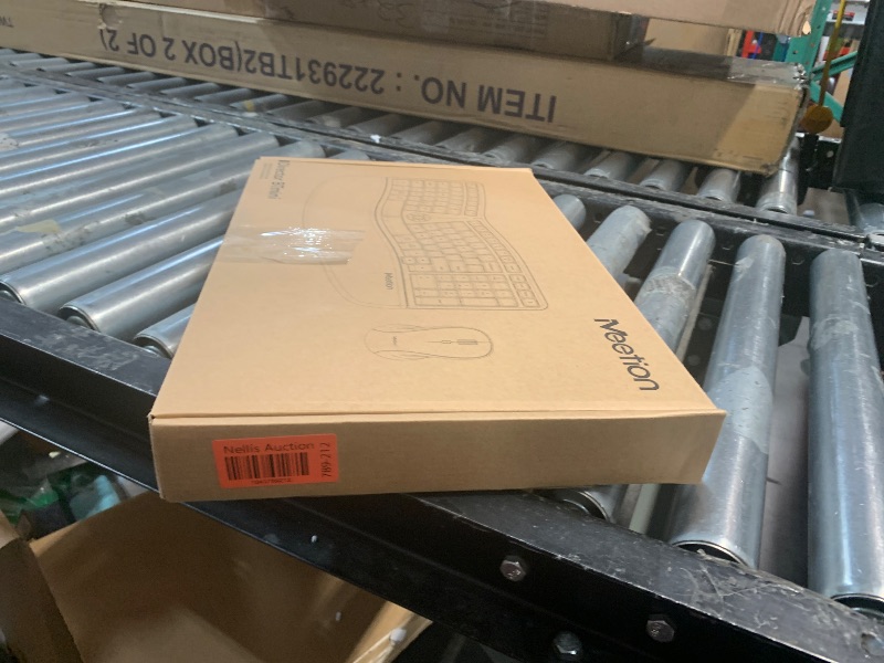 Photo 1 of MEETION Ergonomic Wireless Keyboard and Mouse Combo, 2.4G Curved Compact Keyboard with Cushioned Palm Rest, 4 Level DPI Adjustable Wireless Mouse, for Windows/Mac/Desktop/Laptop/PC, Gray Black