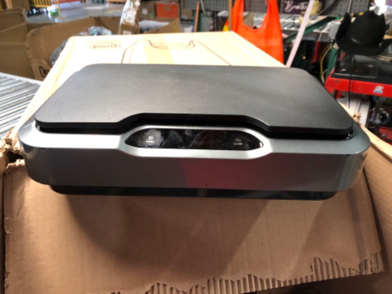 Photo 1 of ***DAMAGED - DENTED - MOTION SENSOR DOESN'T WORK - SEE PICTURES***
EKO Mirage-T 50 Liter / 13.2 Gallon Touchless Rectangular Motion Sensor Trash Can, Brushed Stainless Steel Finish