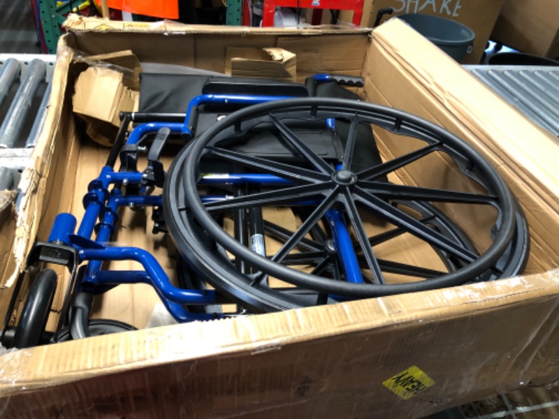 Photo 1 of ***NO PACKAGING - INCOMPLETE - SEE COMMENTS***
Drive Medical BLS18FBD-ELR Blue Streak Lightweight Wheelchair with Swing-Away Elevating Leg Rests and Flip-Back Arms