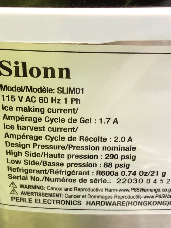 Photo 1 of (see images for damage) Silonn Ice Makers Countertop, 9 Cubes Ready in 6 Mins, 26lbs in 24Hrs, Self-Cleaning Ice Machine with Ice Scoop and Basket