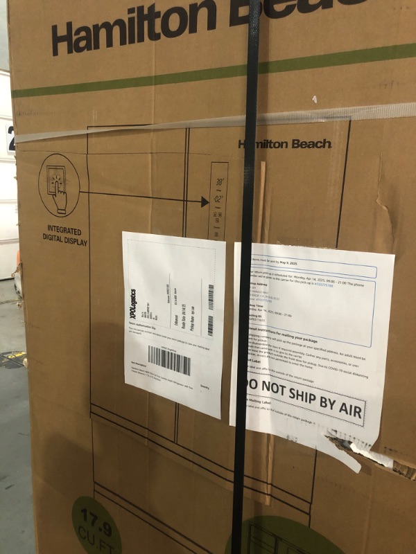 Photo 1 of ***- TRUCK/TRAILER PICKUP ONLY*** Hamilton Beach HBFR1504 Full Size Counter Depth Refrigerator with Two Freezer Drawers, 17.9 cu ft, Stainless