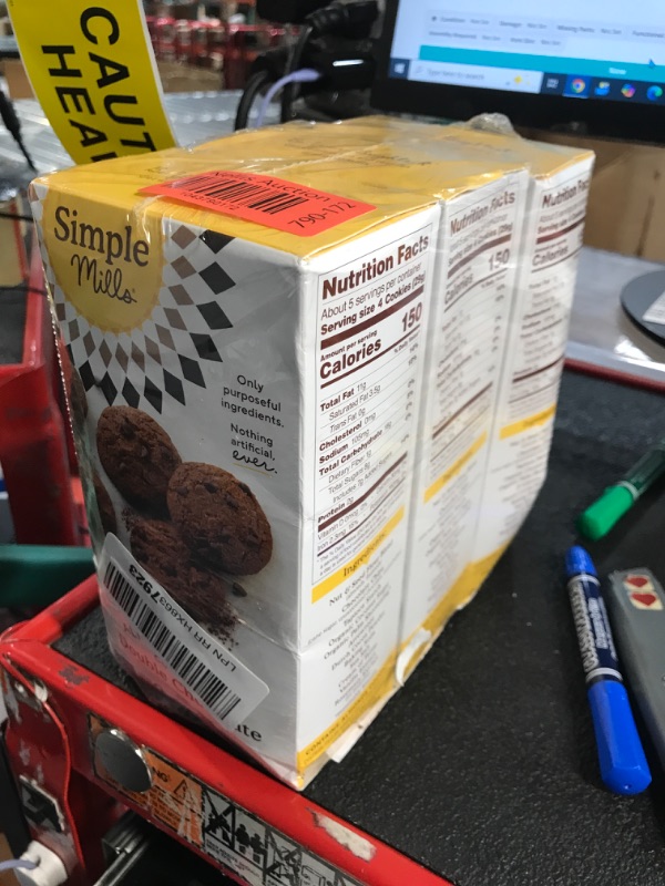 Photo 1 of ***NON REFUNDABLE*** EXP: 5/1/2025 Simple Mills Almond Flour Double Chocolate Chip Cookies, Gluten Free and Delicious Crunchy Cookies, Organic Coconut Oil, Good for Snacks (Packaging May Vary), 5.5 Ounce (Pack of 3)