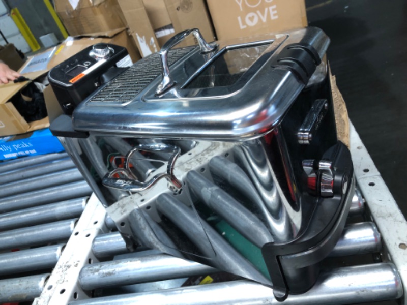 Photo 1 of ***HEAVILY USED AND DIRTY - COVERED IN DENTS AND SCRATCHES - POWERS ON, UNABLE TO TEST FURTHER***
All-Clad Electric Deep Fryer with Basket and Lid, Stainless Steel Deep Fryer for Home Use, 1700W, Dishwasher Safe