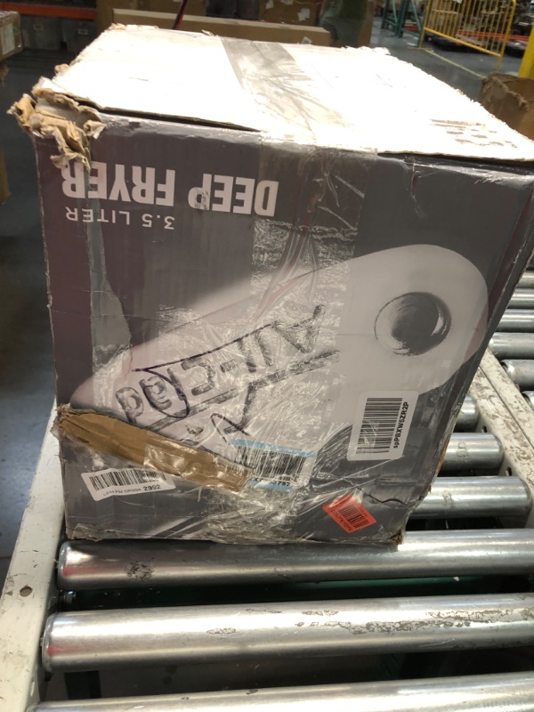 Photo 1 of ***HEAVILY USED AND DIRTY - COVERED IN DENTS AND SCRATCHES - POWERS ON, UNABLE TO TEST FURTHER***
All-Clad Electric Deep Fryer with Basket and Lid, Stainless Steel Deep Fryer for Home Use, 1700W, Dishwasher Safe