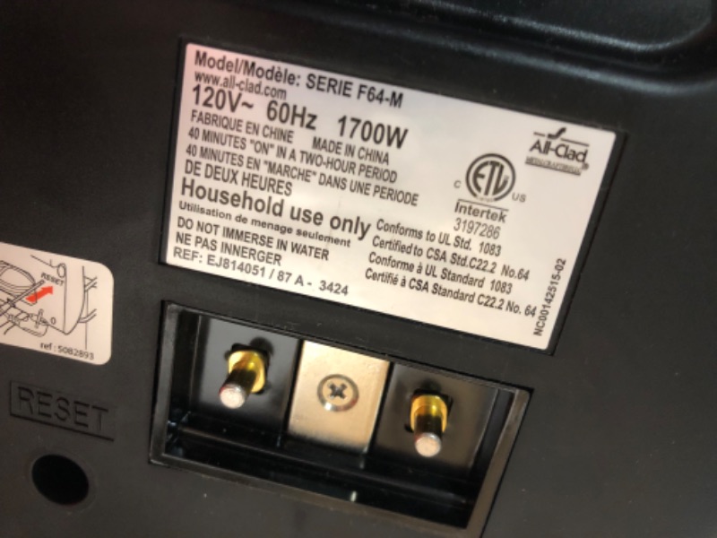 Photo 1 of ***HEAVILY USED AND DIRTY - COVERED IN DENTS AND SCRATCHES - POWERS ON, UNABLE TO TEST FURTHER***
All-Clad Electric Deep Fryer with Basket and Lid, Stainless Steel Deep Fryer for Home Use, 1700W, Dishwasher Safe