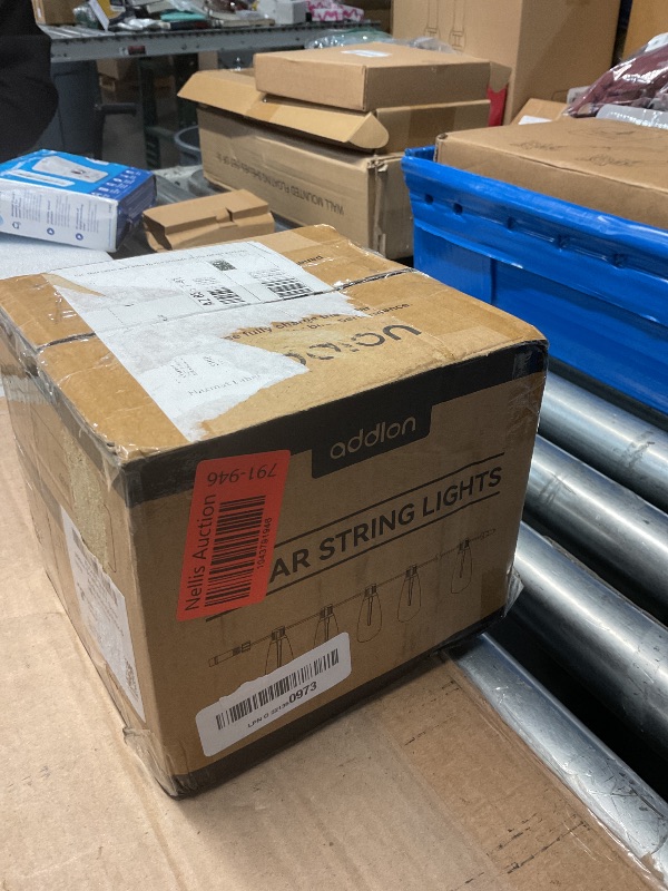 Photo 1 of (Used)addlon 54(48+6) FT Solar String Lights Waterproof,Patio Lights Solar Powered with Remote & USB Port 15+1 LED Shatterproof Bulbs 3 Light Modes