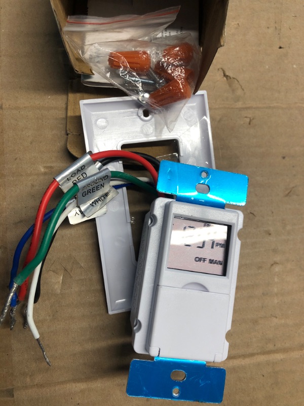 Photo 1 of BN-LINK 7 Day Programmable in-Wall Timer Switch for Lights, Fans and Motors, Single Pole and 3 Way (Compatible with SPDT) Both Use, Neutral Wire Required, White (No Backlight)
