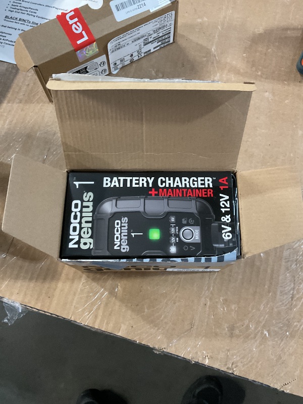 Photo 1 of NOCO GENIUS1, 1A Smart Car Battery Charger, 6V and 12V Automotive Charger, Battery Maintainer, Trickle Charger, Float Charger and Desulfator for Motorcycle, ATV, Lithium and Deep Cycle Batteries
