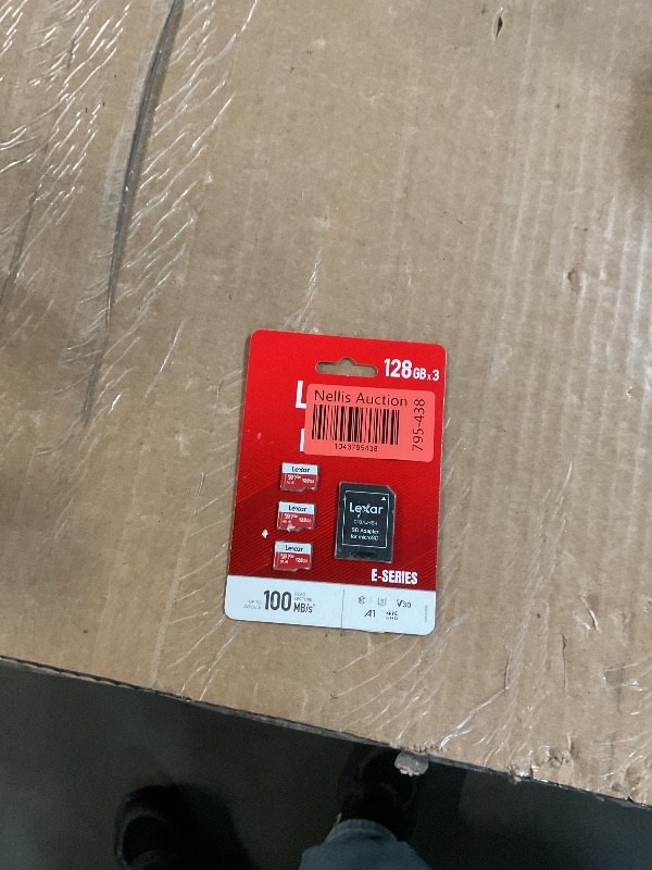 Photo 1 of ***FACTORY SEALED*** Lexar E-Series 128GB Micro SD Card 3 Pack, microSDXC UHS-I Flash Memory Card with Adapter, 100MB/s, C10, U3, A1, V30, Full HD, 4K UHD, High Speed TF Card